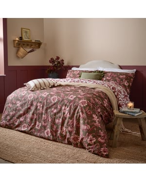 Wylder Autumn Garden Reversible Duvet Cover Set, Rose