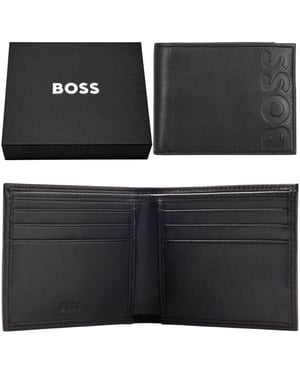 Hugo Boss Mens Leather Wallet Big BB_8cc Bifold Credit Card Holder