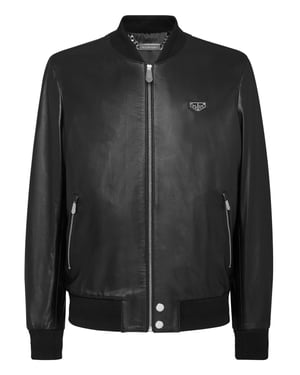Leren Bomber Iconic Plein
