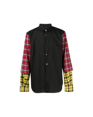 Comme Des Garçons Zwarte Katoenen Patroon Shirt