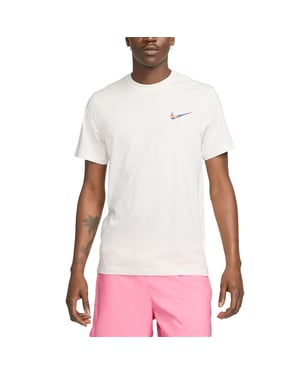 NIKE Mens T Shirts Club Swoosh HDY Print Short Sleeve Summer White Sportswear