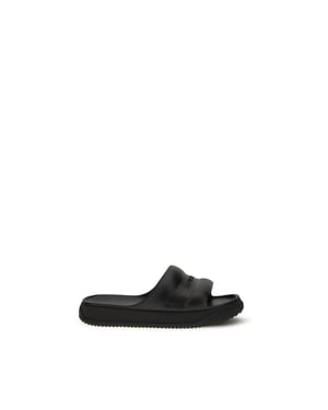 Moncler Zwarte Rubber Platte Sandalen