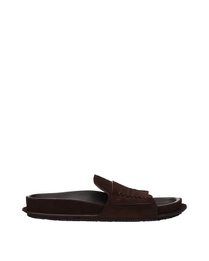 Jacquemus Bruin Leren Slippers