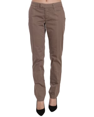 Dondup Bruine Lage Taille Rechte Snit Broek