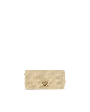 PINKO Beige Polypropenaxelväska