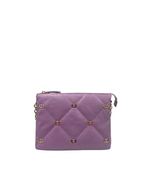 Twinset Paarse Nepleren Dames Schoudertas