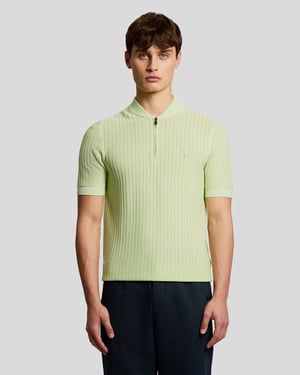 Superfijne Katoenen 1/4 Zip Gebreide Polo