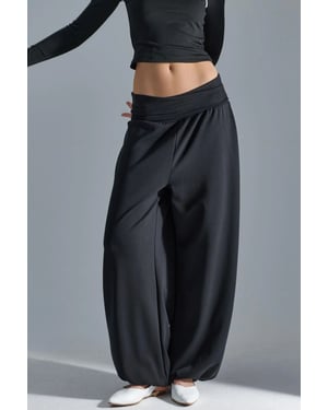 Damens midjehöga raka pull-on-byxor