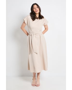 Formal Tie Waist Midi Dress