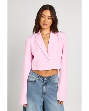 Tall Basic Woven Relaxed Fit Crop Blazer