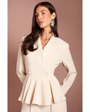 Satin Peplum Blazer