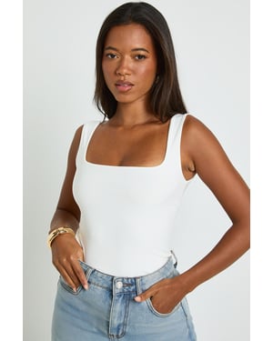 Double Layer Slinky Square Neck Crop Top