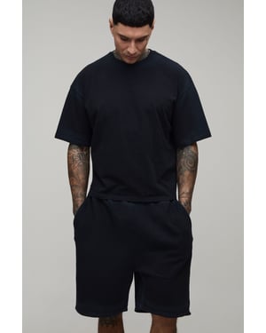 Tall Oversized Shrunken Spray Seam Wash T-Shirt & Shorts Set