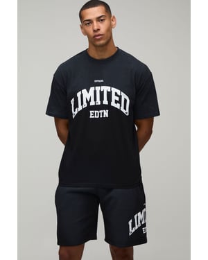 Oversized Spray Wash Limited Edition Printed T-Shirt & Short Set