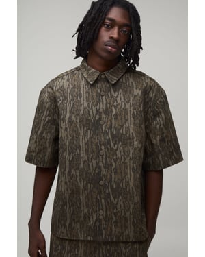 Oversized Half Sleeve Abstract Camo Co-ord Shirt