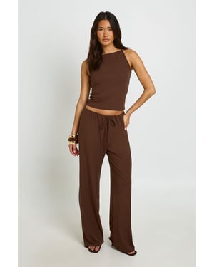Soft Rib Vest And Straight Leg Trouser Co-ord