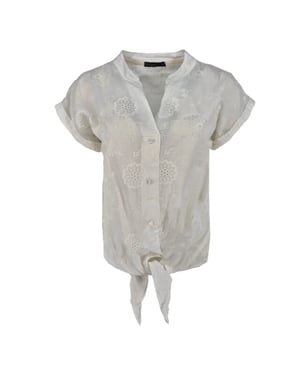 FOS Amsterdam Fos 7804 blouse fia strik broderie off-white