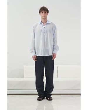Casual Relaxed Fit Langarmshirt met Strikdetail