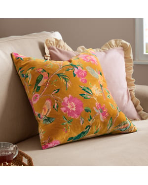 Wylder Aviary 100% Cotton Velvet Polyester Filled Cushion