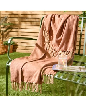 Furn Dessa Woven Indoor/Outdoor Throw, Terracotta