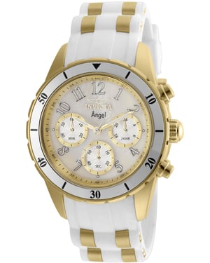 Invicta Angel 24901 Damklocka - Kvartsrörelse - Rostfritt Stål med Vit Urskiva - 40 mm