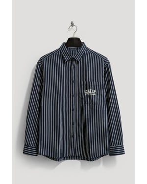 Gestreepte Lange Mouwen Shirt met Borduring