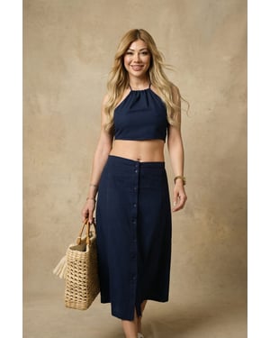 Cotton Viscose Linen Two-Piece Coord