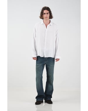 Relaxed Fit Gestructureerde Langarmshirt