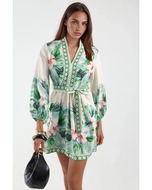 Bloemen A-Lijn Mini Jurk