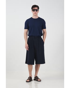 Chino-stil breda ben långa shorts med dragsko i midjan