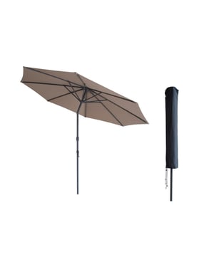Kopu ® valencia parasol rond 300 cm met beschermhoes taupe