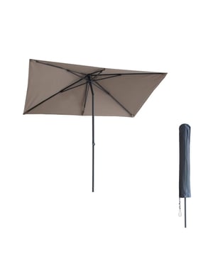 Kopu ® leon parasol rechthoek 150x250cm met hoes balkonparasol