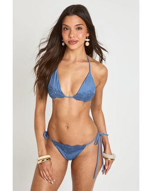 Lace Detail Triangle Bikini Set