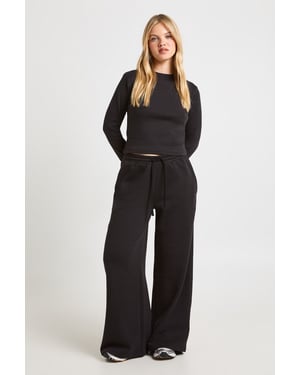 Petite Crew Neck Long Sleeve Top And Straight Leg Jogger Tracksuit