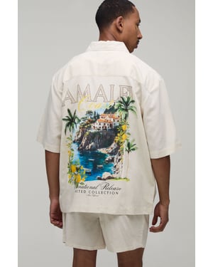 Oversized Half Sleeve Location Shirt and Relaxed Short