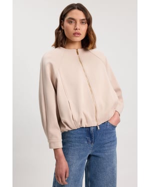 Jersey Scuba Zip Up Bomber Jacket
