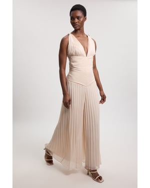 Crinkle Cross Back Georgette Woven Jumpsuit