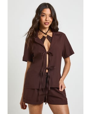 Linen Tie Front Beach Co Ord