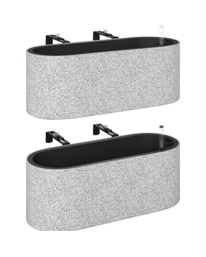 4goodz 2-delige set balkonplantenbak met afvoersysteem 42x16x15 cm -