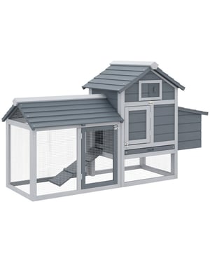 4goodz Pawhut kippenhok met uitloop & nestkast 54x151x87 cm -