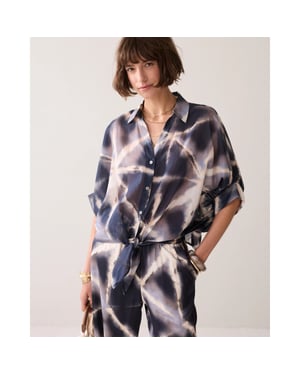 Summum 2s3499-12458 413 blouse tie dye cotton blue noir