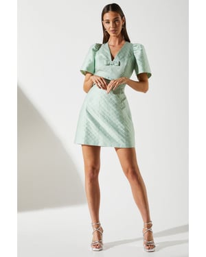 Jacquard Bow Mini Dress