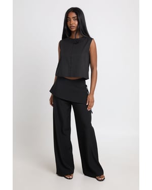 Skirt Overlay Wide Leg Tailored Trousers