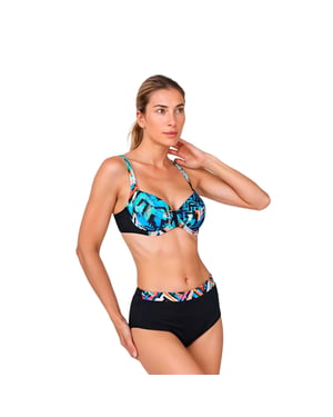 Women's Bikini with Underwire and High Waist Bottom TEGB1425C
