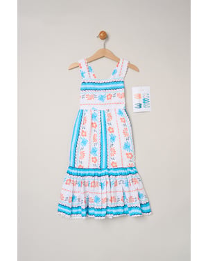 Scalloped Edge Dress and Matching Hair Clips Set