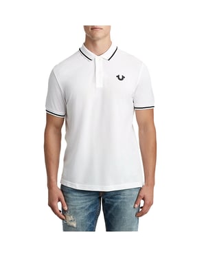 True Religion Mens Casual Polo T Shirt Short Sleeve Cotton Tee Classic Golf