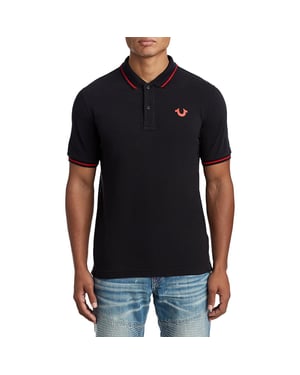 True Religion Mens Casual Polo T Shirt Short Sleeve Cotton Tee Classic Golf