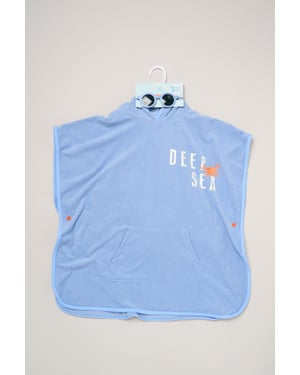 Shark Towelling Poncho, Swim Shorts and Sunglasses Set