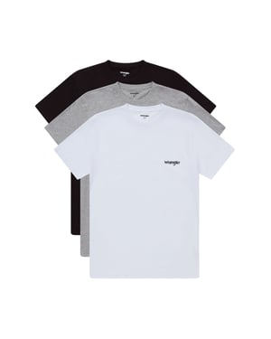 Wrangler - Men's T-shirts - Marston - Zwart/Grijs/Wit - 3-pack