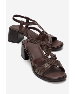 Dolen Leer Stevig Sandaal
